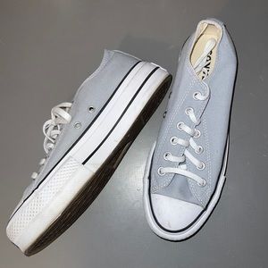 Worn once grey platform converse